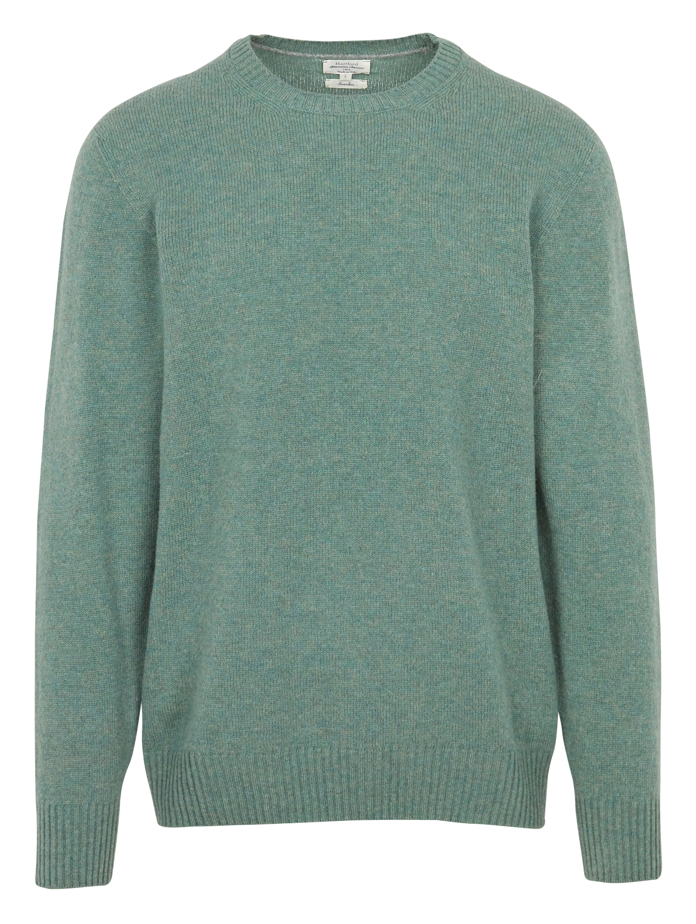 Pull col rond en laine| Vert