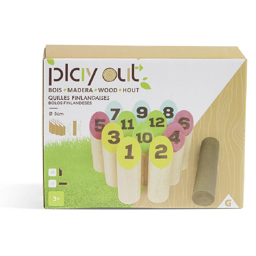 Jeu de quilles finlandaises bois multicolore