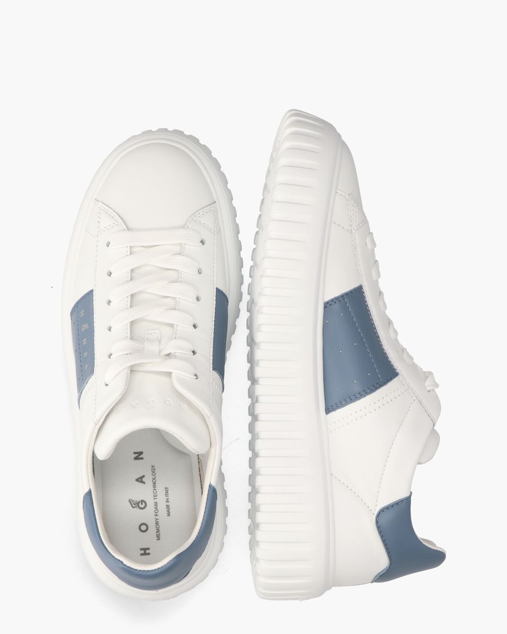 Hogan H-Stripes Wit/Lichtblauw Herensneakers