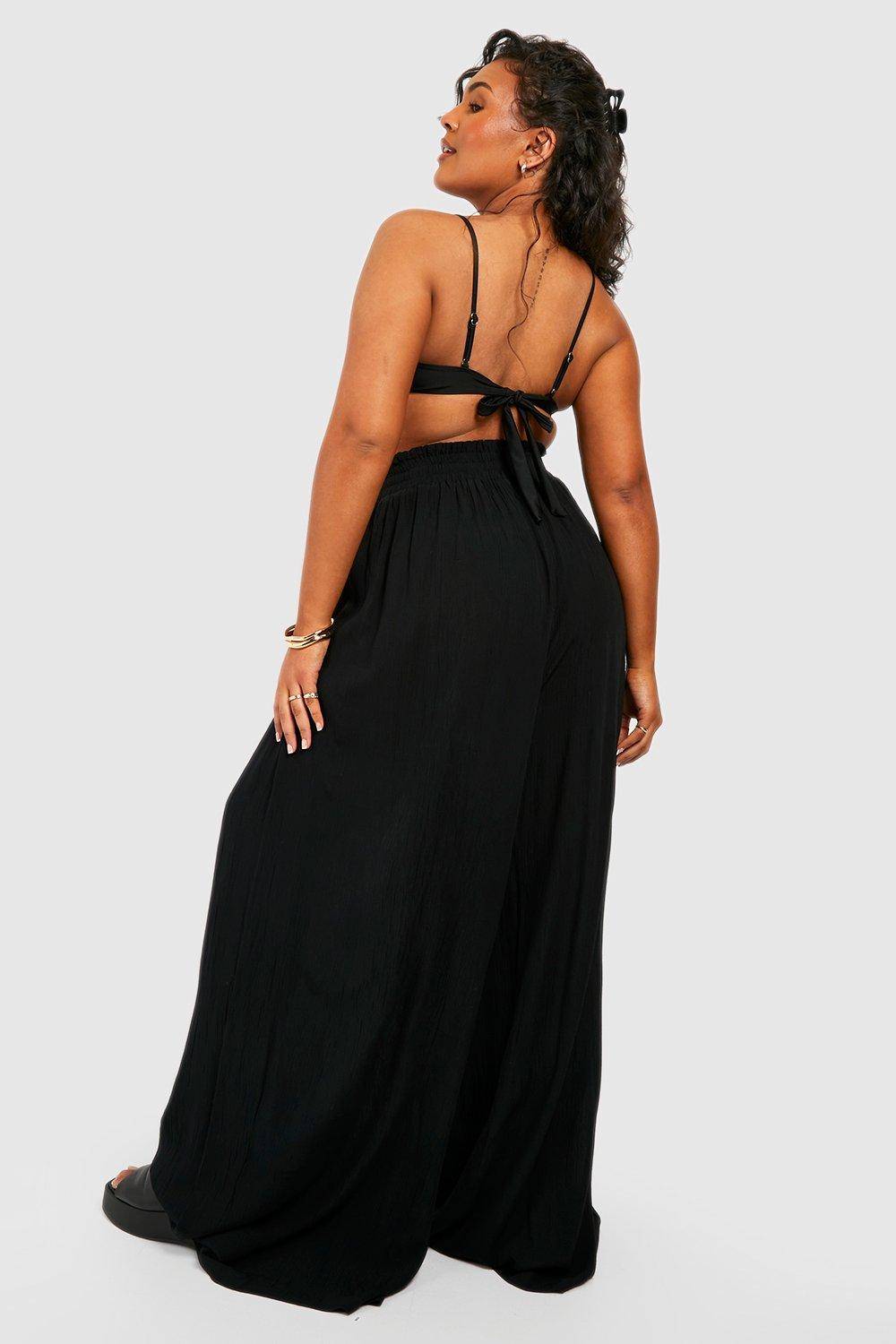 boohoo Plus Cheesecloth Beach Trousers
