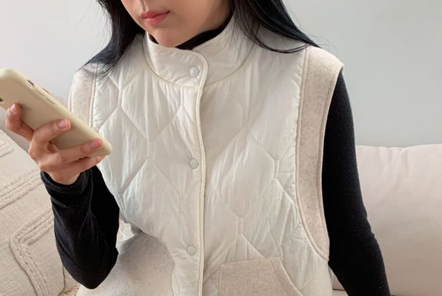 Chubby Girl - Gewatteerd vest met knoopjes