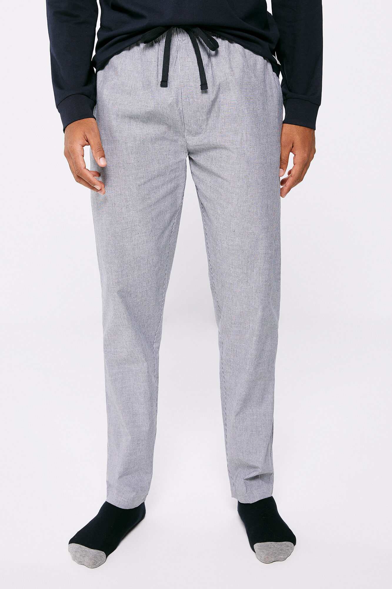 Calça comprida de pijama de lona - azul marinho