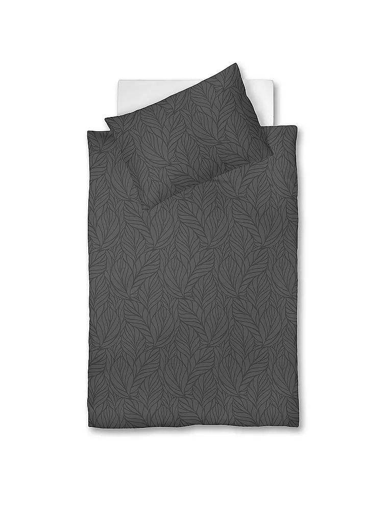 FLEURESSE Damast Bettwäsche OPAL 70x90cm/140x200cm Anthrazit grau