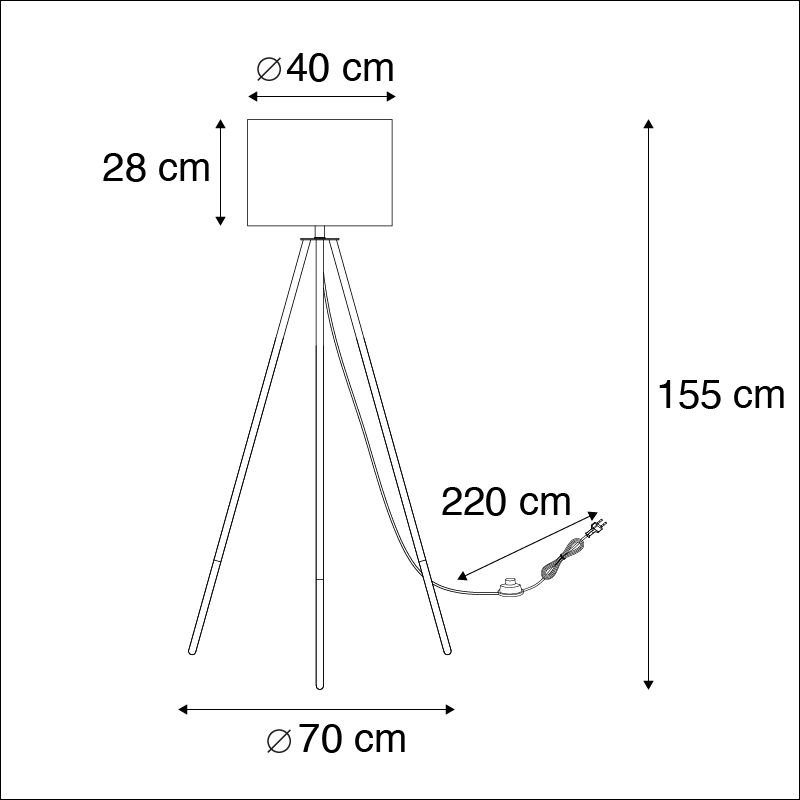 Set van tafel- en vloerlamp met kap zwart - Pip