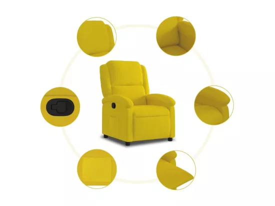Fauteuil inclinable jaune velours