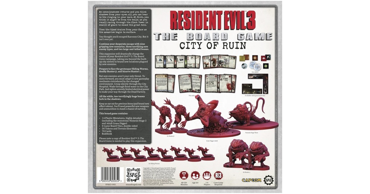 AsmodeeResident Evil 3: The Board Game - City of Ruin Expansion Bordspel  (Engels, 1 - 4 spelers, 60 minuten, Vanaf 14 jaar)