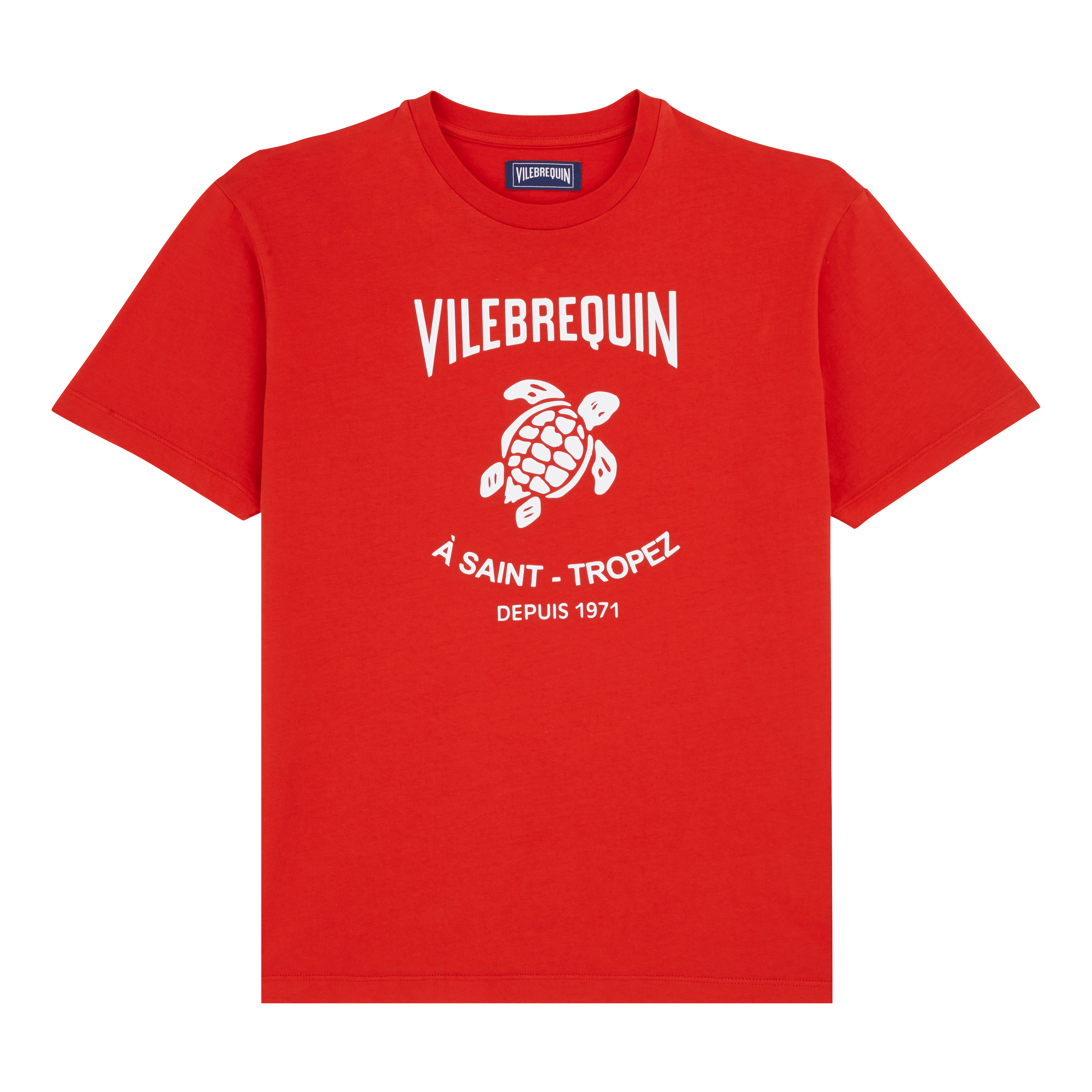 T-Shirt en Coton Imprimé Logo Tortue Homme Imprimé Logo Tortue