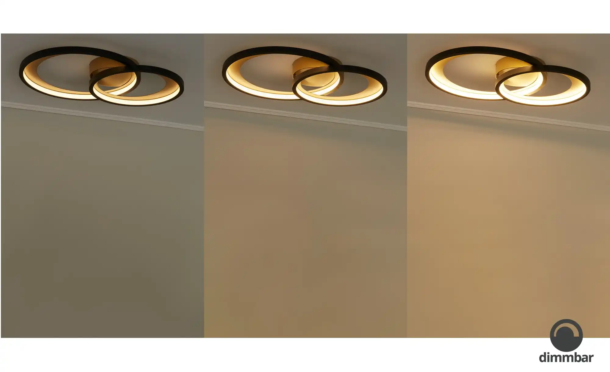 Trio LED-Deckenleuchte schwarz/goldfarben