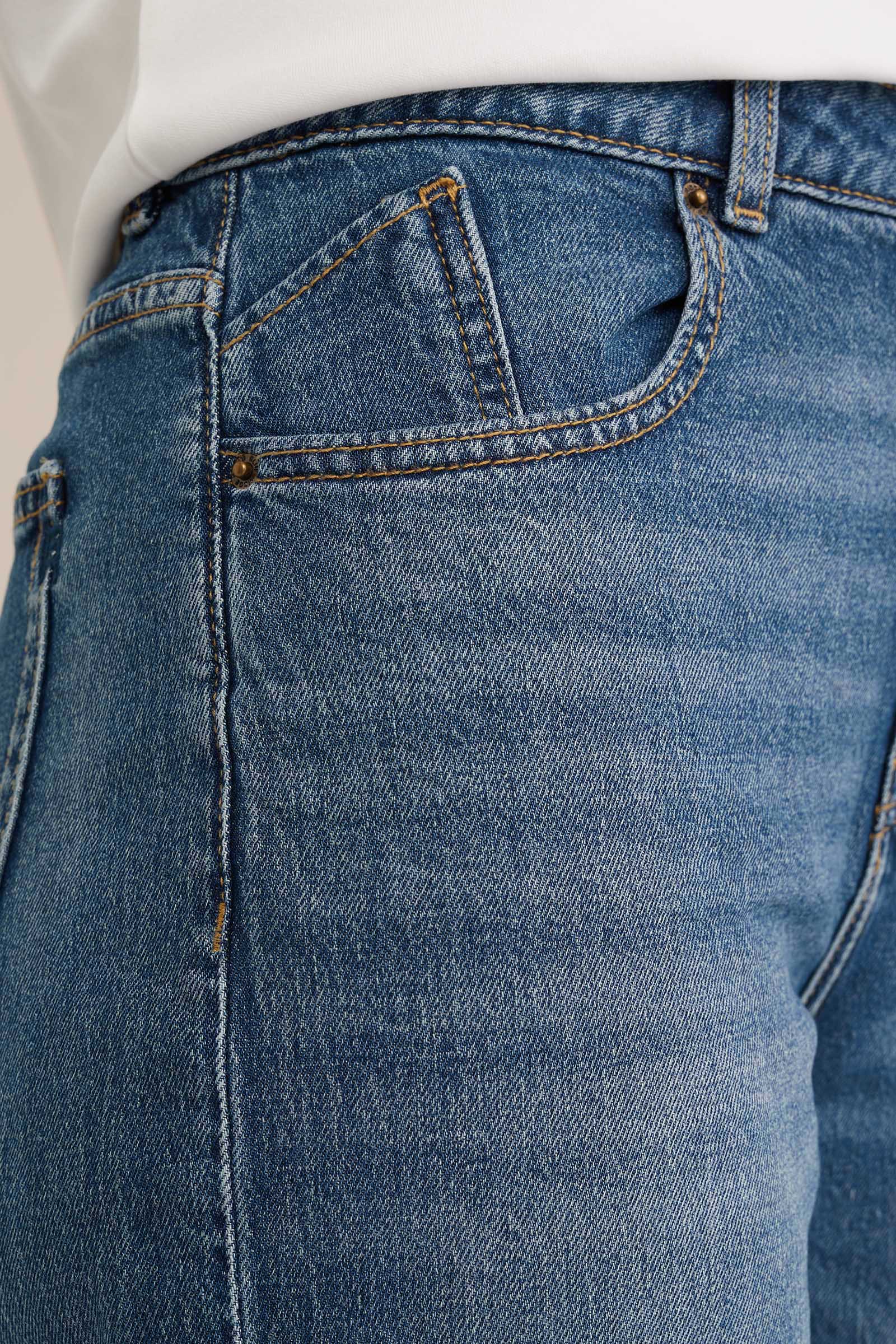 High rise wide leg jeans met stretch WE Fashion Donkerblauw