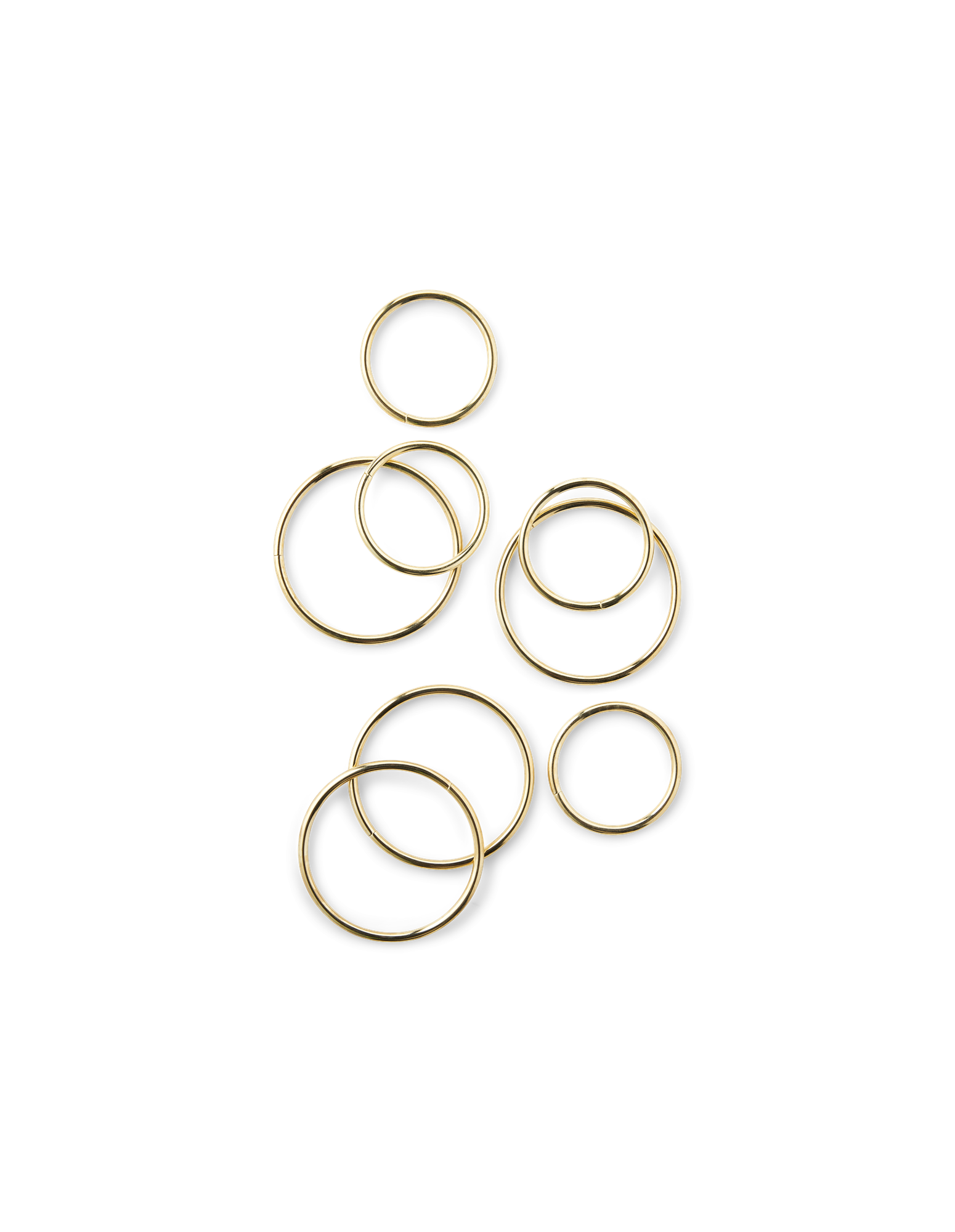 Metalringe | Jern. 3 mm x 4 cm/5,5 cm. 8 stk. | Gold