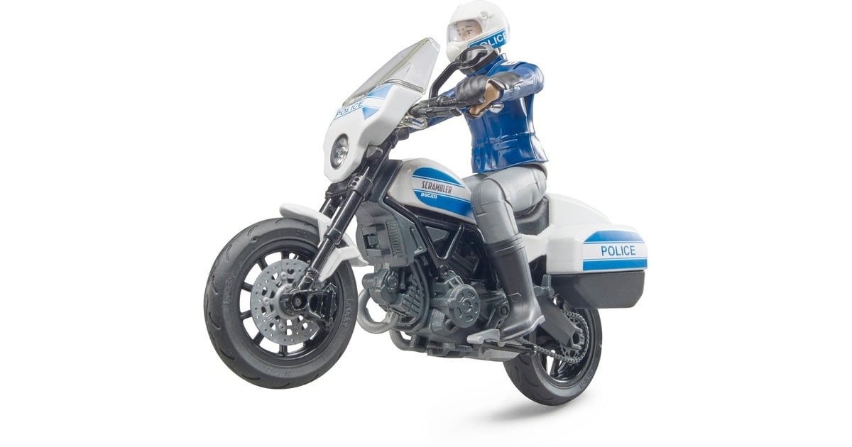 bruderbworld Scrambler Ducati Politiemotor Modelvoertuig  (62731)