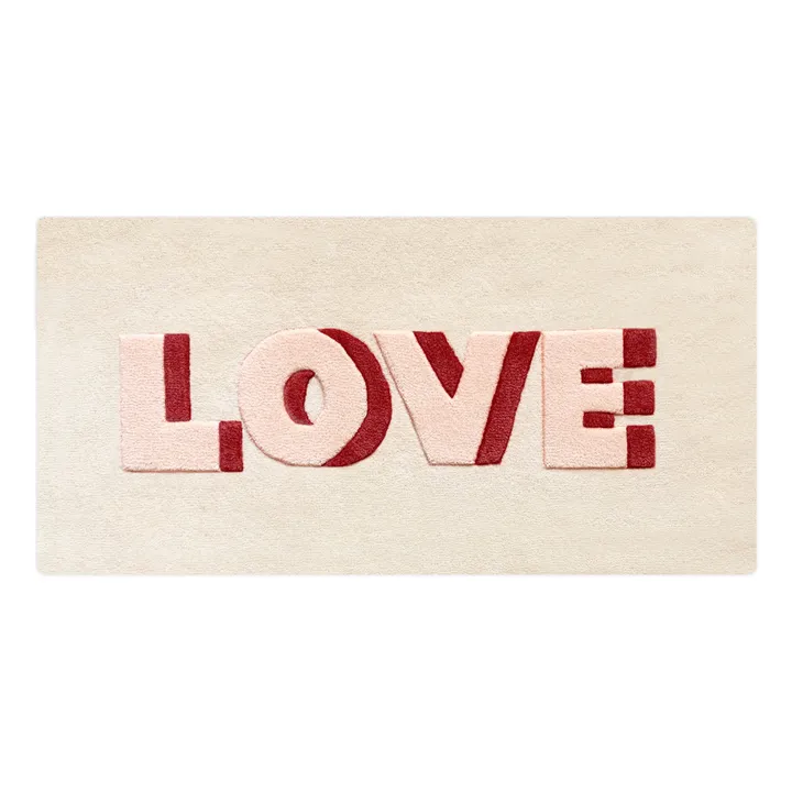 Maison Deux Tapis Love en laine | Rose