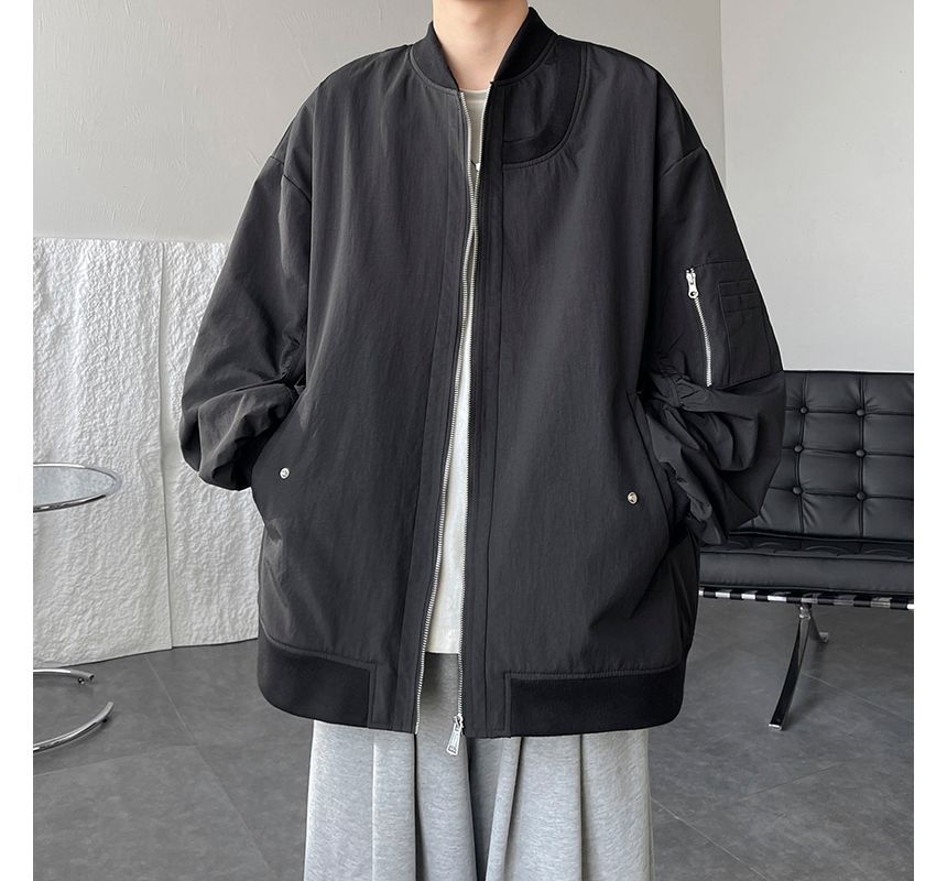 emeisa - Effen oversized bomberjack met rits