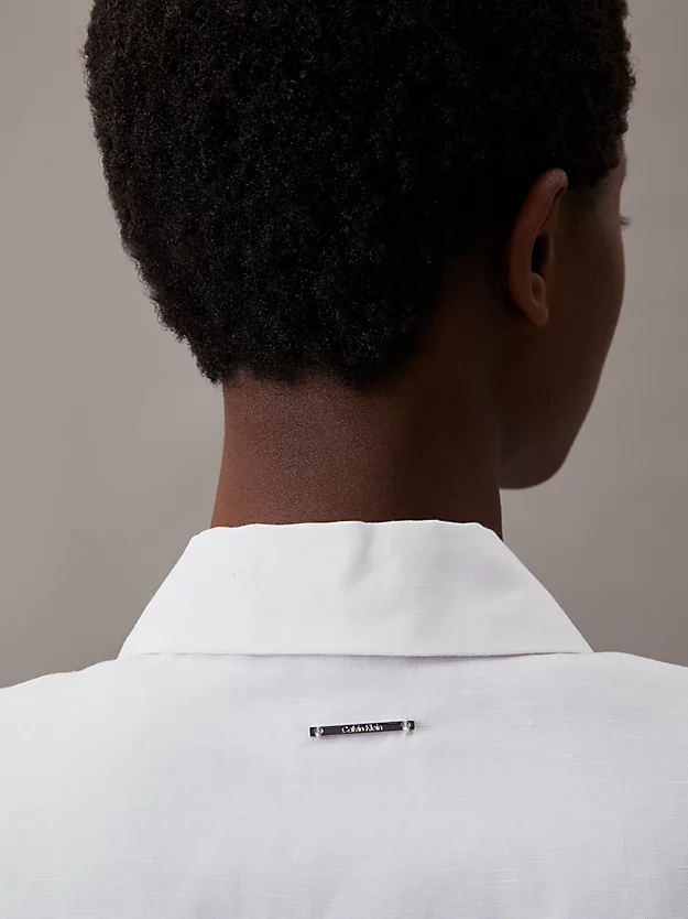 Vestido camisa confortável em mistura de linho