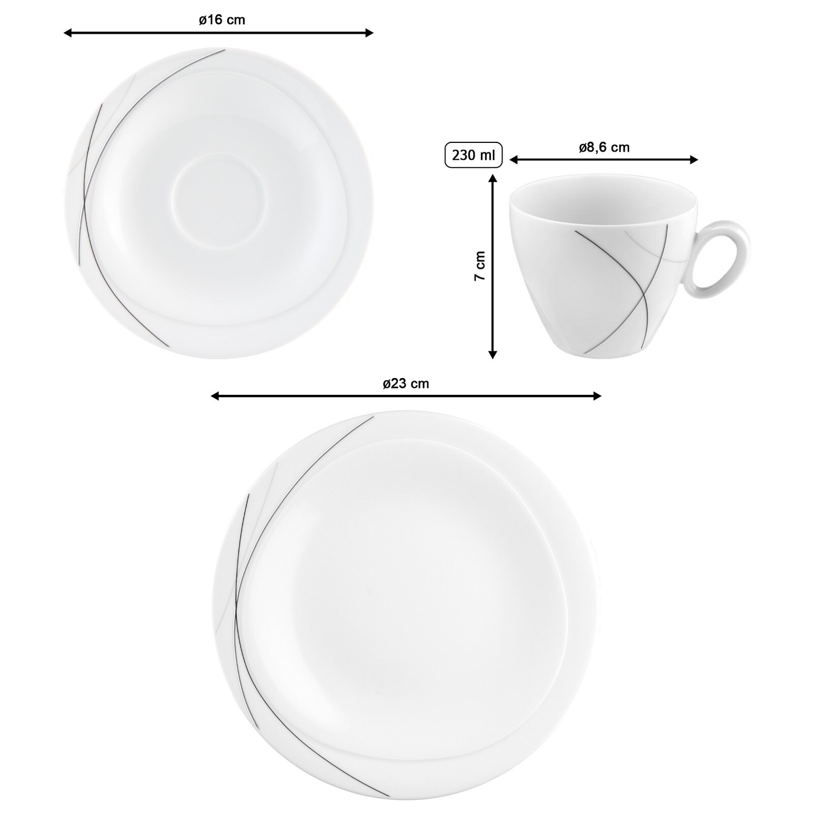 Seltmann Weiden Kaffeeservice Trio Highline 18er Set