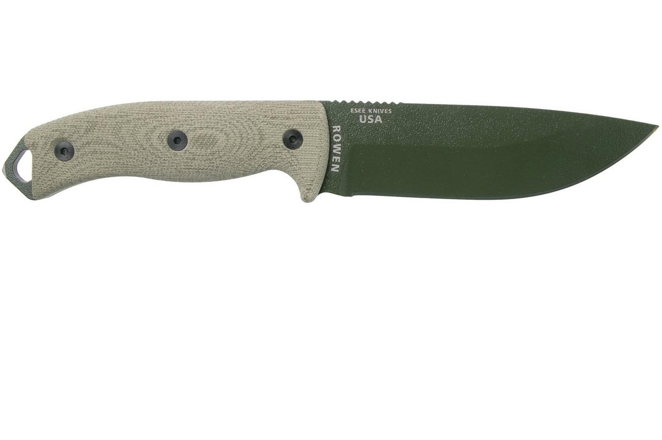 ESEE Model 5 OD Green Blade 3D Green Canvas Micarta survivalmes 5POD-017 kydex schede   clip plate
