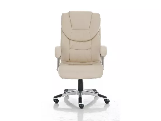 Chaise de bureau - Similicuir & Plastique - Crème - Texas