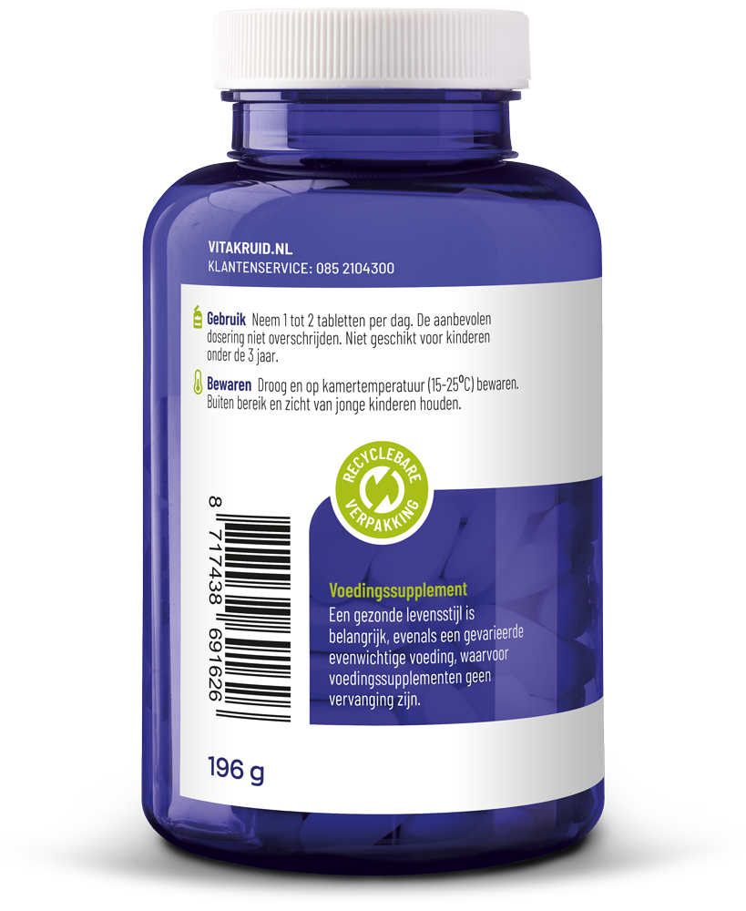 Vitakruid Magnesium 200 Complex Tauraat Malaat Bisglycinaat (90 tabletten)