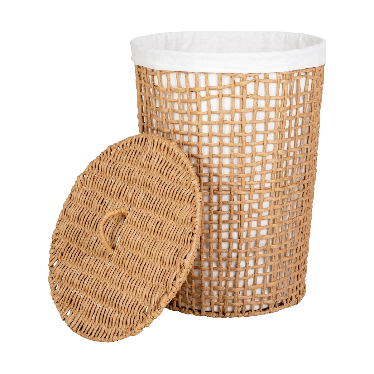 Wasmand Elsa met deksel Naturel