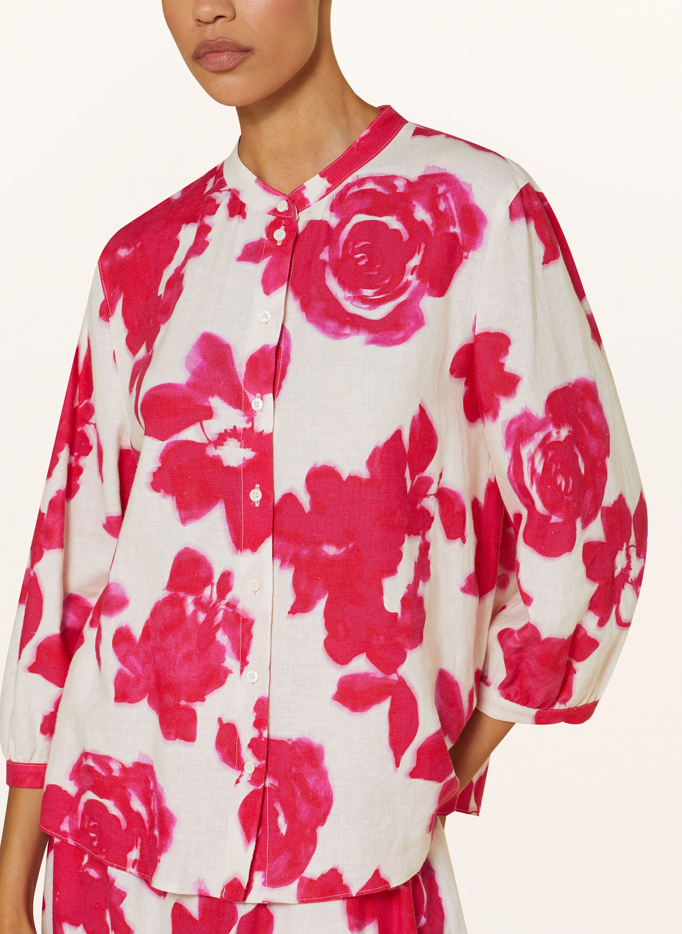 LUISA CERANO Hemdbluse mit Leinen und 3/4-Arm