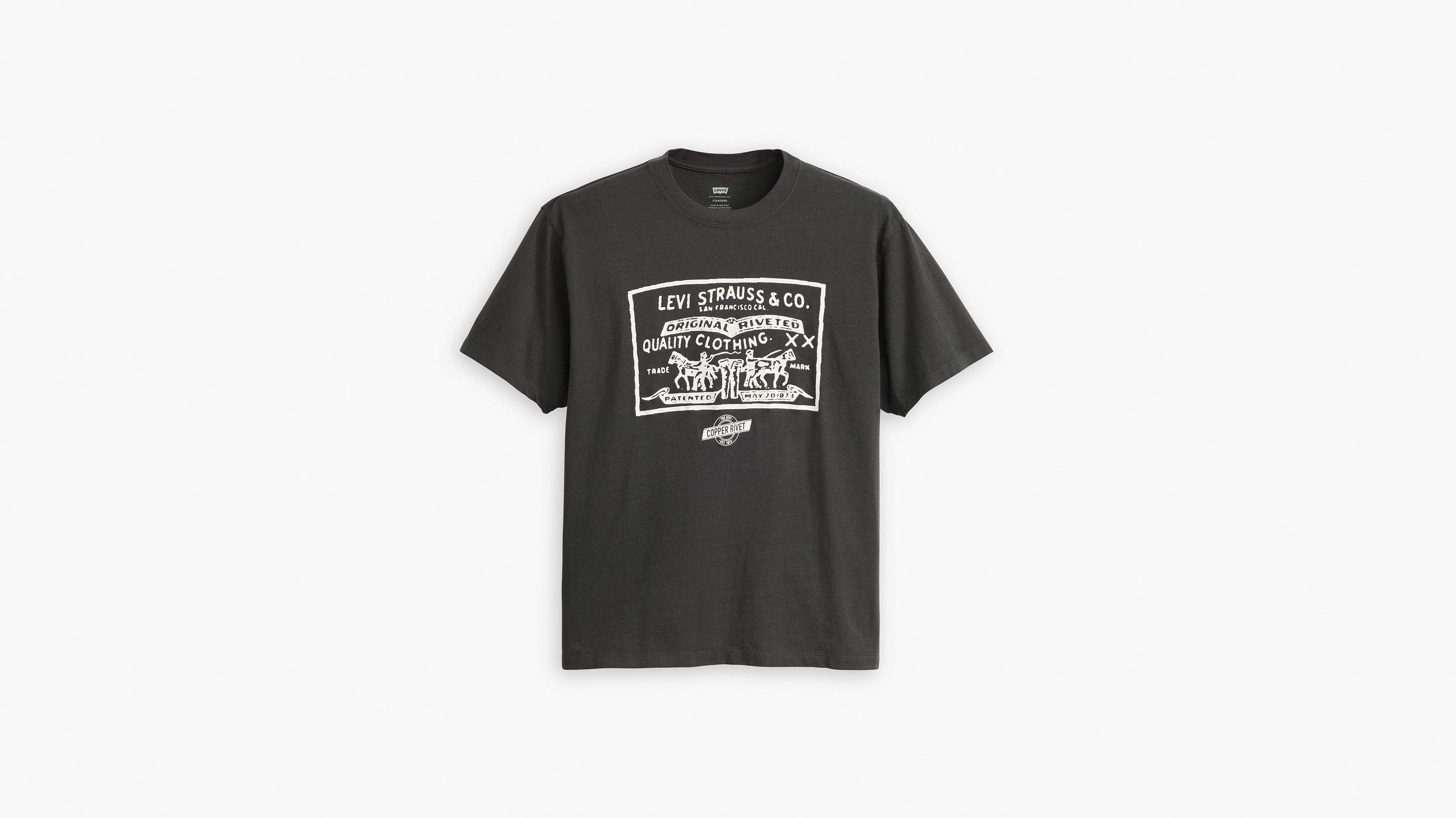T-shirt graphique Vintage - 2 Horse Pull Pirate Black - Noir