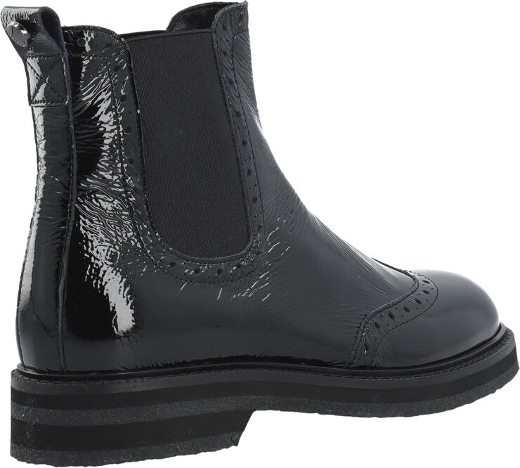 Cashott CASBETTY Brogue Chelsea Boot Patent Black