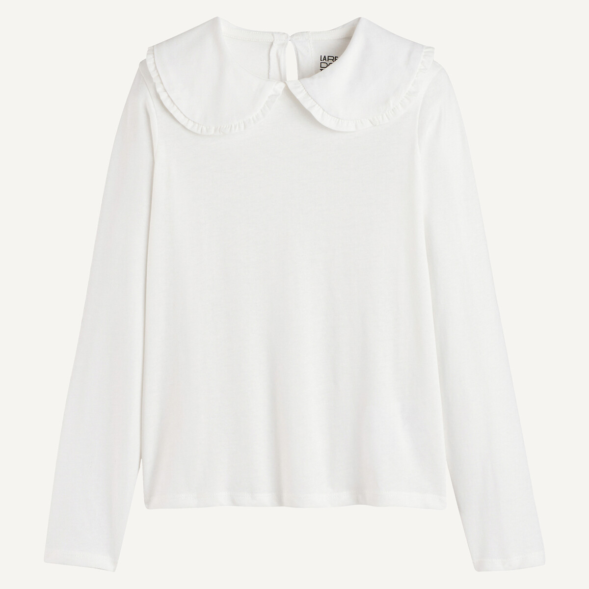 COLEÇÃO LA REDOUTE<br>Camiseta com gola Claudine e mangas compridas