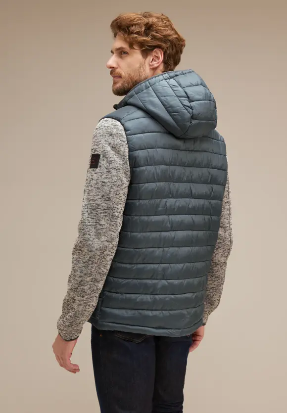 Jacke im Materialmix - slate grey