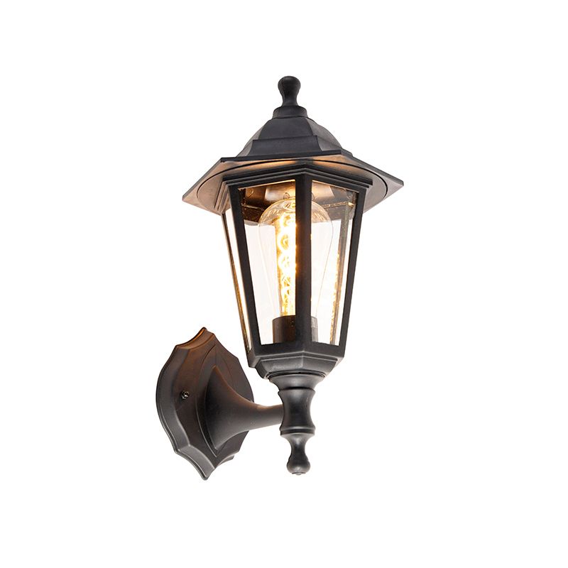 Klassieke buitenwandlamp zwart IP44 - New Haven