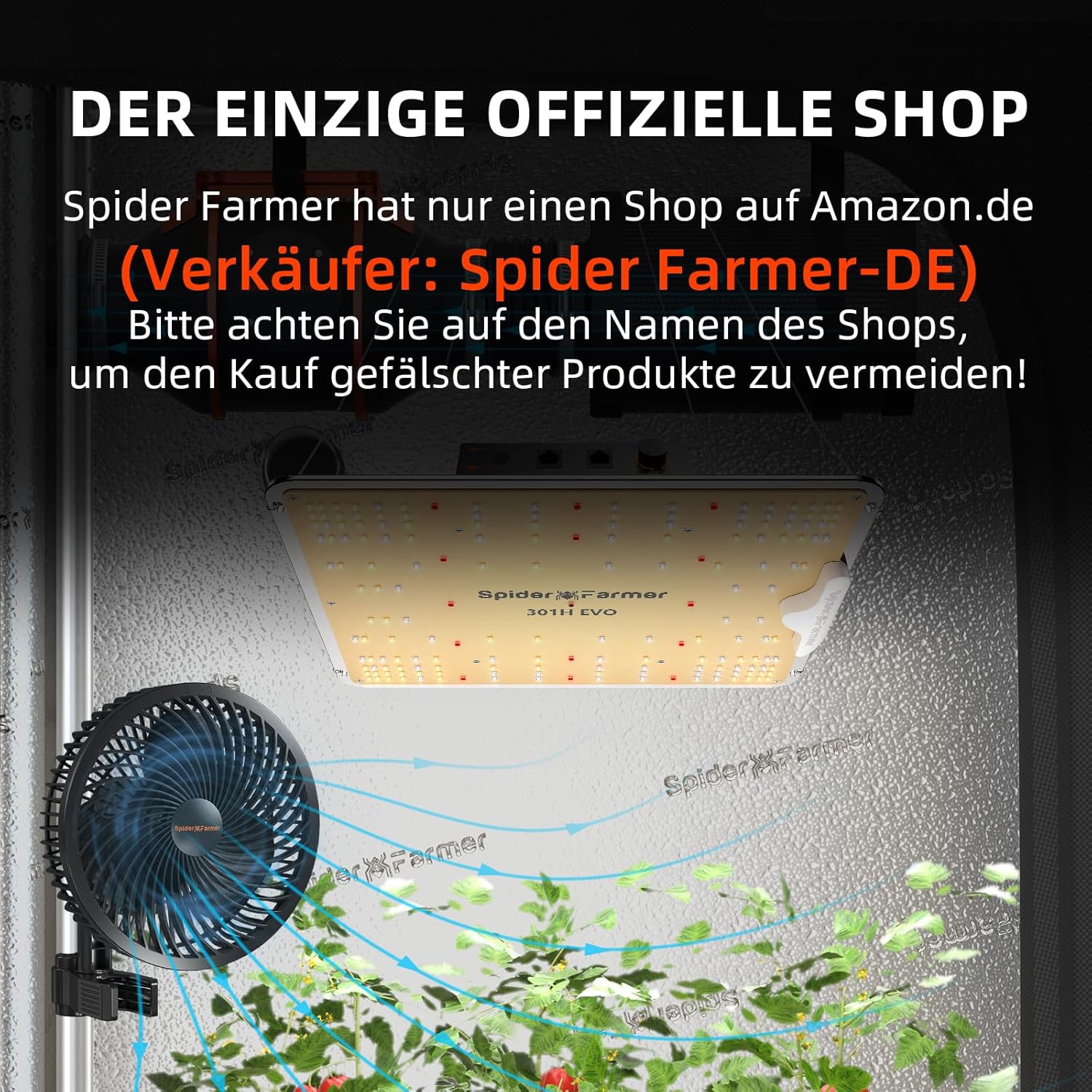 Spider Farmer SF1000 Growzelt Komplettset Grow Light Dimmbarer LED Grow Lampe Vollspektrum Samsung LM301H EVO LEDs GrowZelt Kit Komplettes 70x70x160cm Hydroponics Growing Tent Set Belüftungssystem