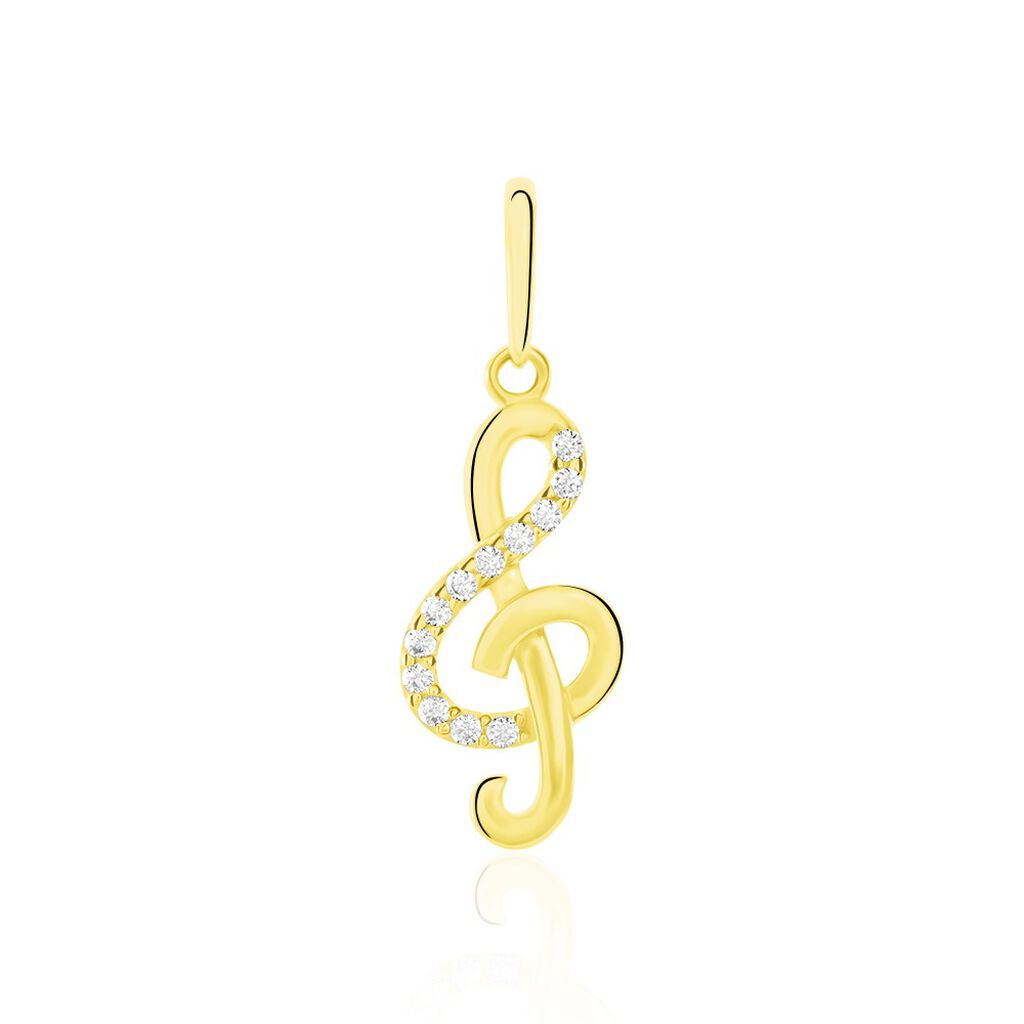 Pendentif Caprais Or Jaune Oxydes De Zirconium