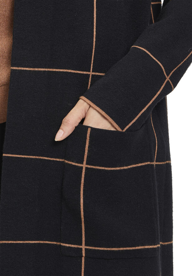 Betty Barclay Strickjacke Lang Patch black/brown