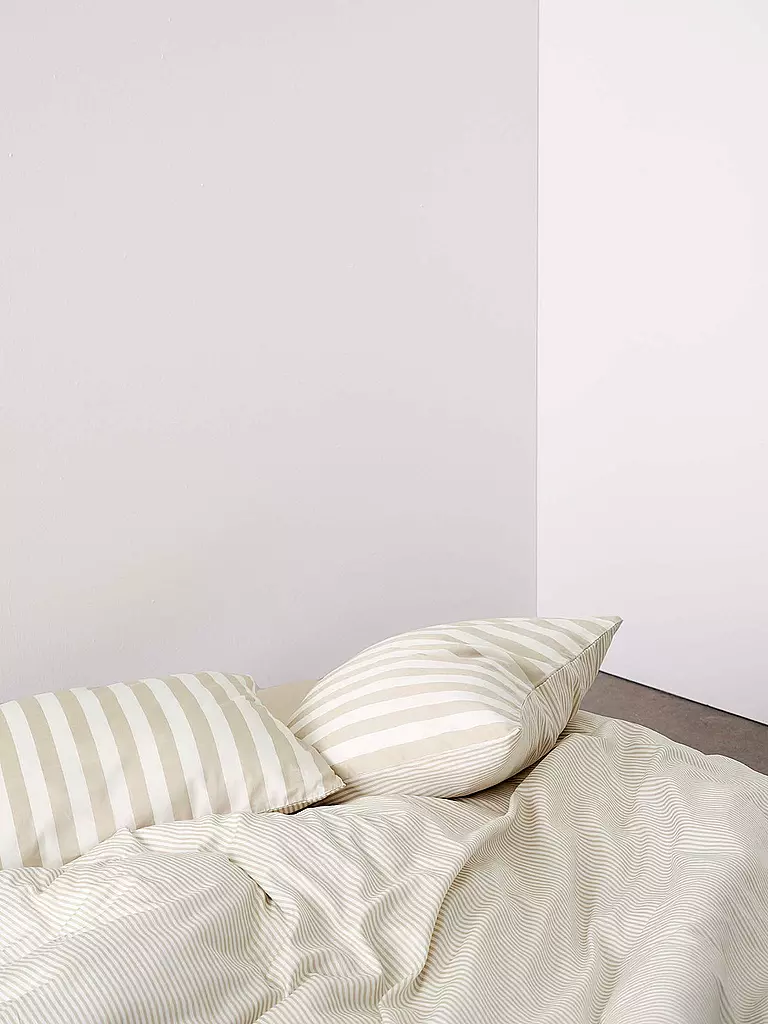 MARC O'POLO HOME Satin Bettwäsche CLASSIC STRIPE 70x90cm/140x200cm Oatmel beige