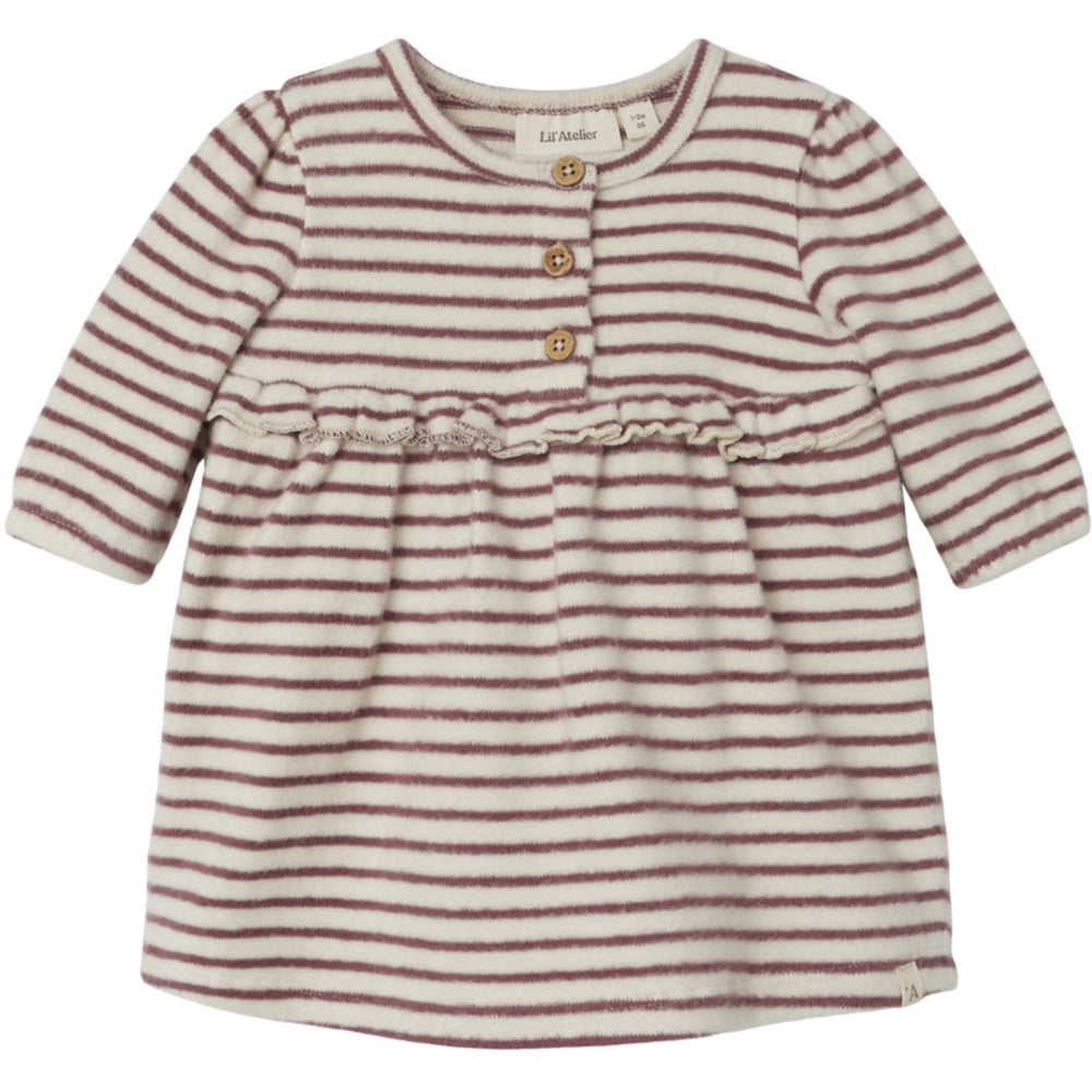 Køb Lil'Atelier Birch Rosebrown Thoro Body Kjole Stripe