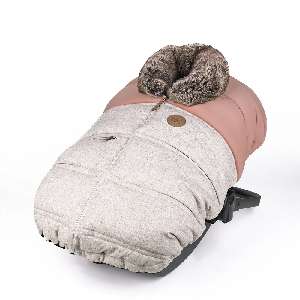 Petit Coulou Housse de Siège d'Auto Hiver - Collection Laine - Blush