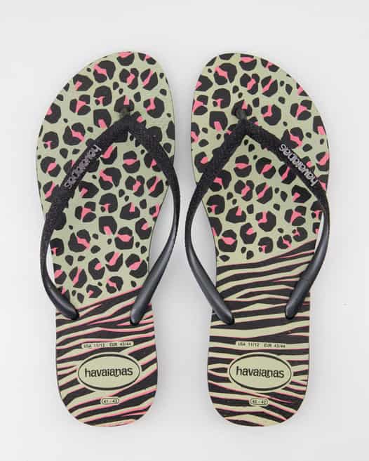 Havaianas Slim Animals Zehentrenner in Schwarz