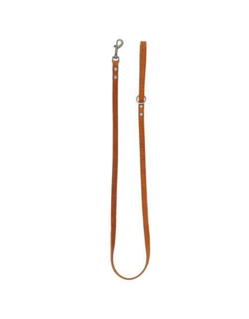 Adori Looplijn Vetleder Met Print - Hondenriem - 130x1.4 cm Cognac S