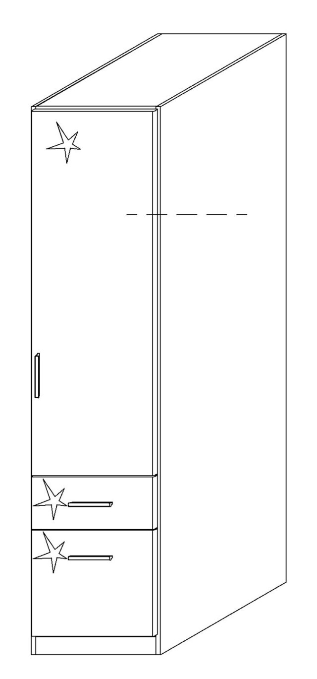Kleiderschrank CELLE Türanschlag rechts Sonoma Eiche/HG weiß