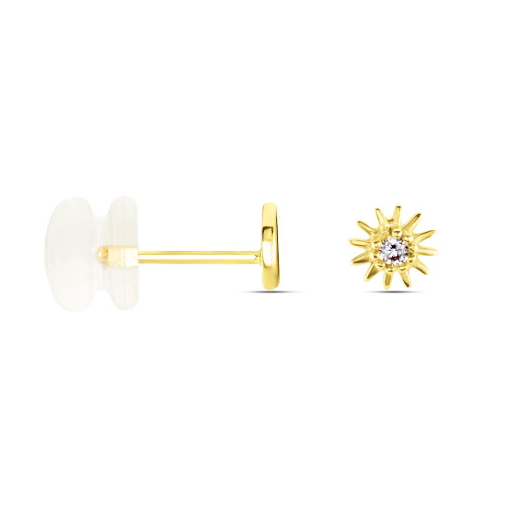 Boucles D'oreilles Puces Berberis Or Jaune Oxyde