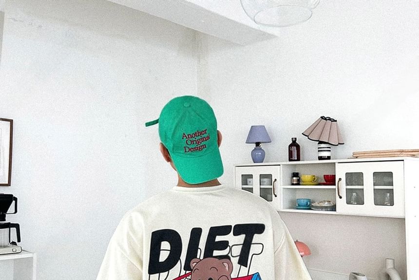 SeoulPop - T-shirt met korte mouwen en berenprint, losvallend