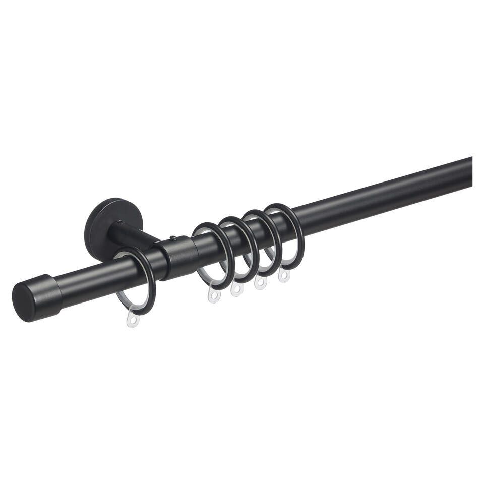 Eindknop Basic Gordijnroede 20mm Zwart