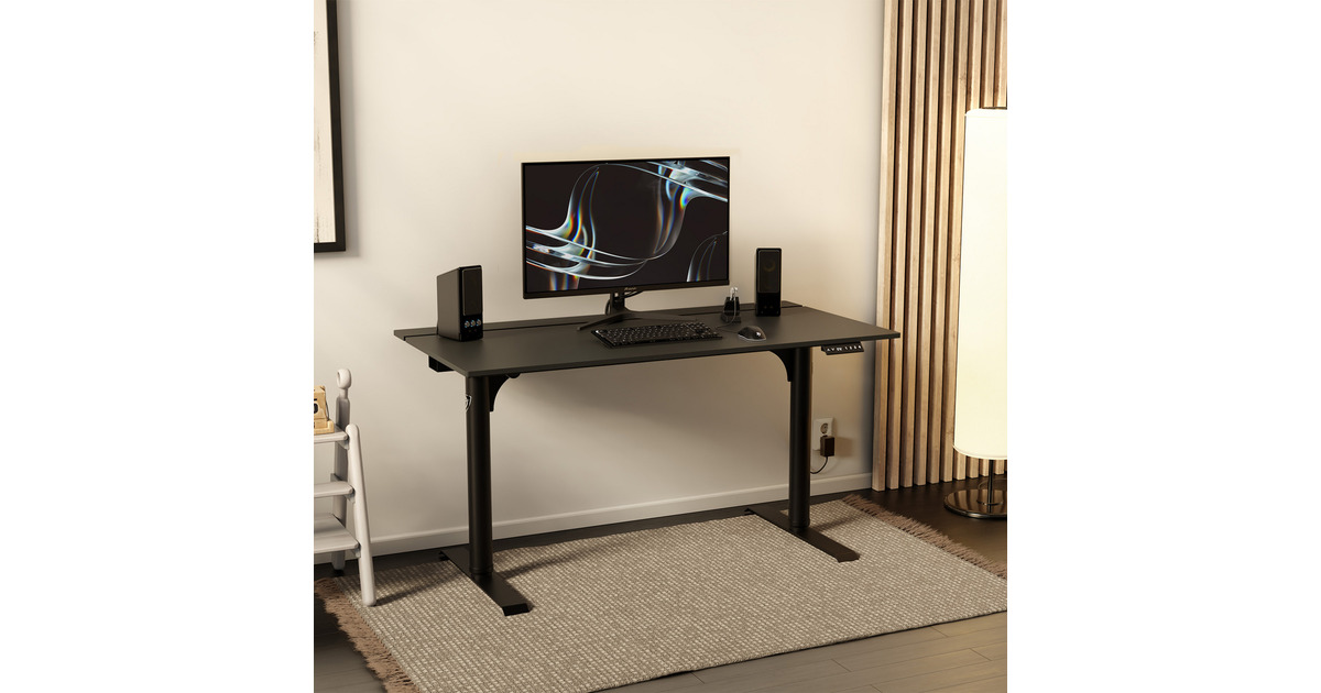 ArozziArena Nordico Sit/Stand Desk - Black gaming desk  (Zwart)