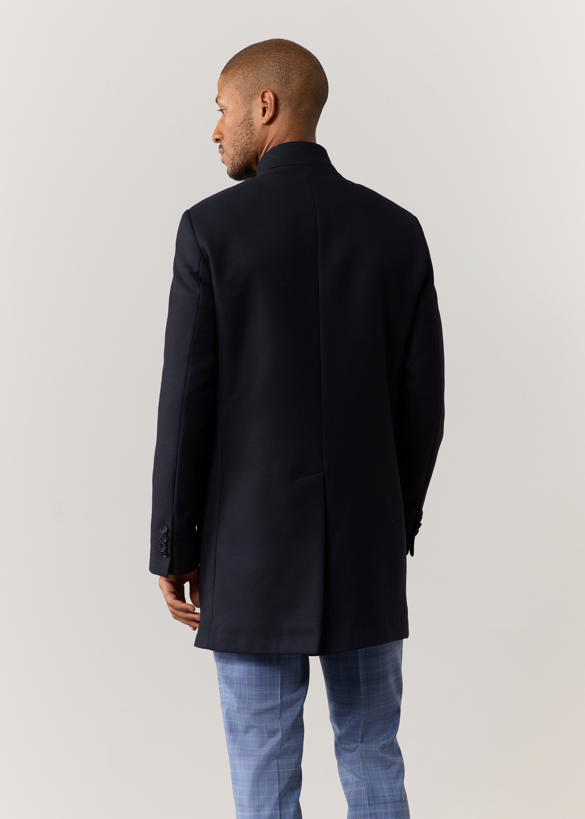 Manteau uni bleu marine