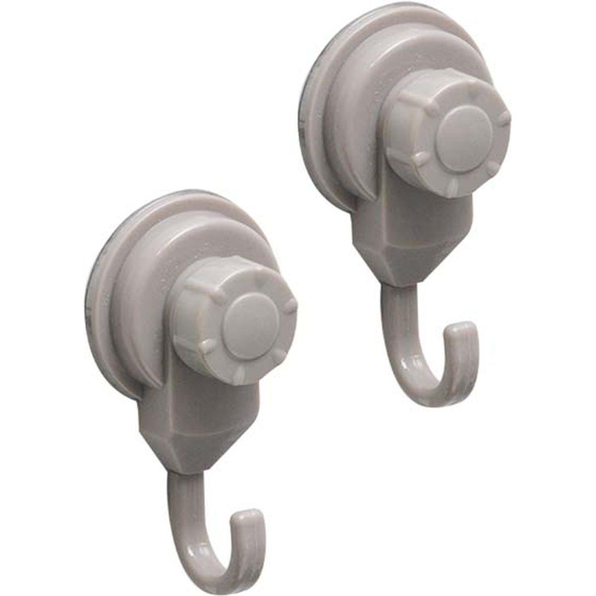 SET DE 2 CROCHETS PROMO PP SUR VENTOUSES  TAUPE