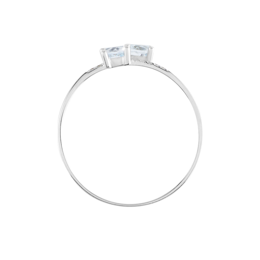 Bague Pollie Or Blanc Topaze Bleu Sky Oxyde De Zirconium