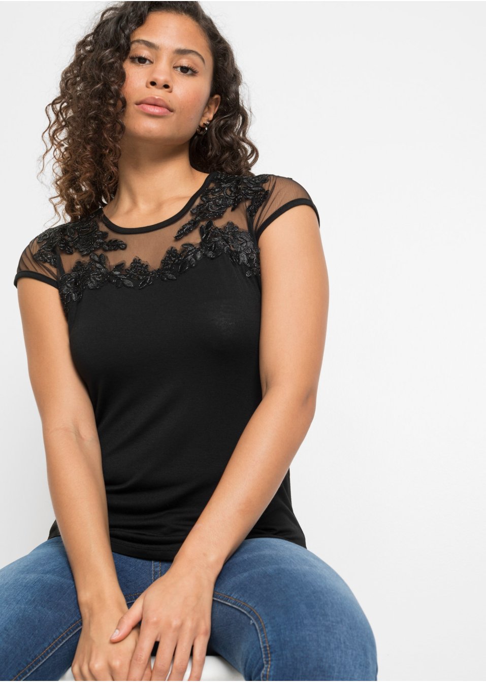T-shirt à dentelle