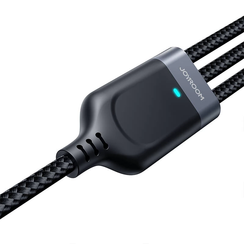 (1.2m) 3in1 USB A auf USB C / Lightning / Micro USB Ladekabel Datenkabel (S-A18) - Schwarz