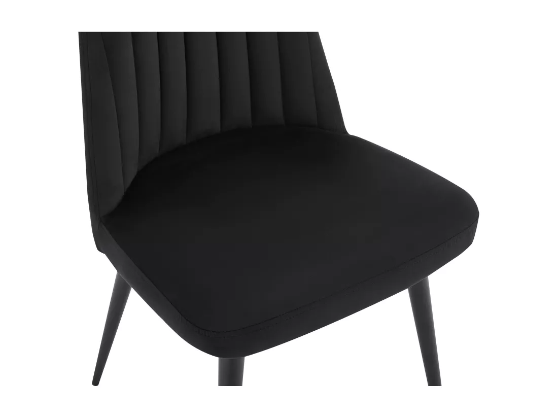 Lot de 2 chaises en velours et métal - Noir - ELEANA