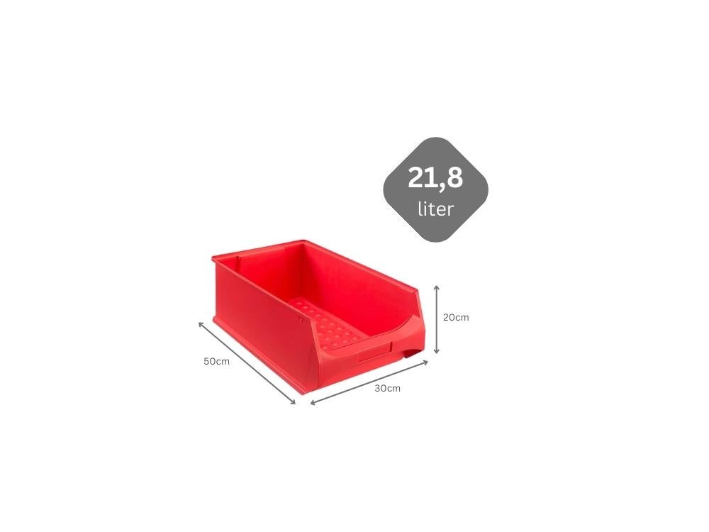 PROREGAL Value Pack 10x Rode Opbergdozen 5,0 HxBxD 20 x 30 x 50 cm 21,8 Liter Opbergdozen