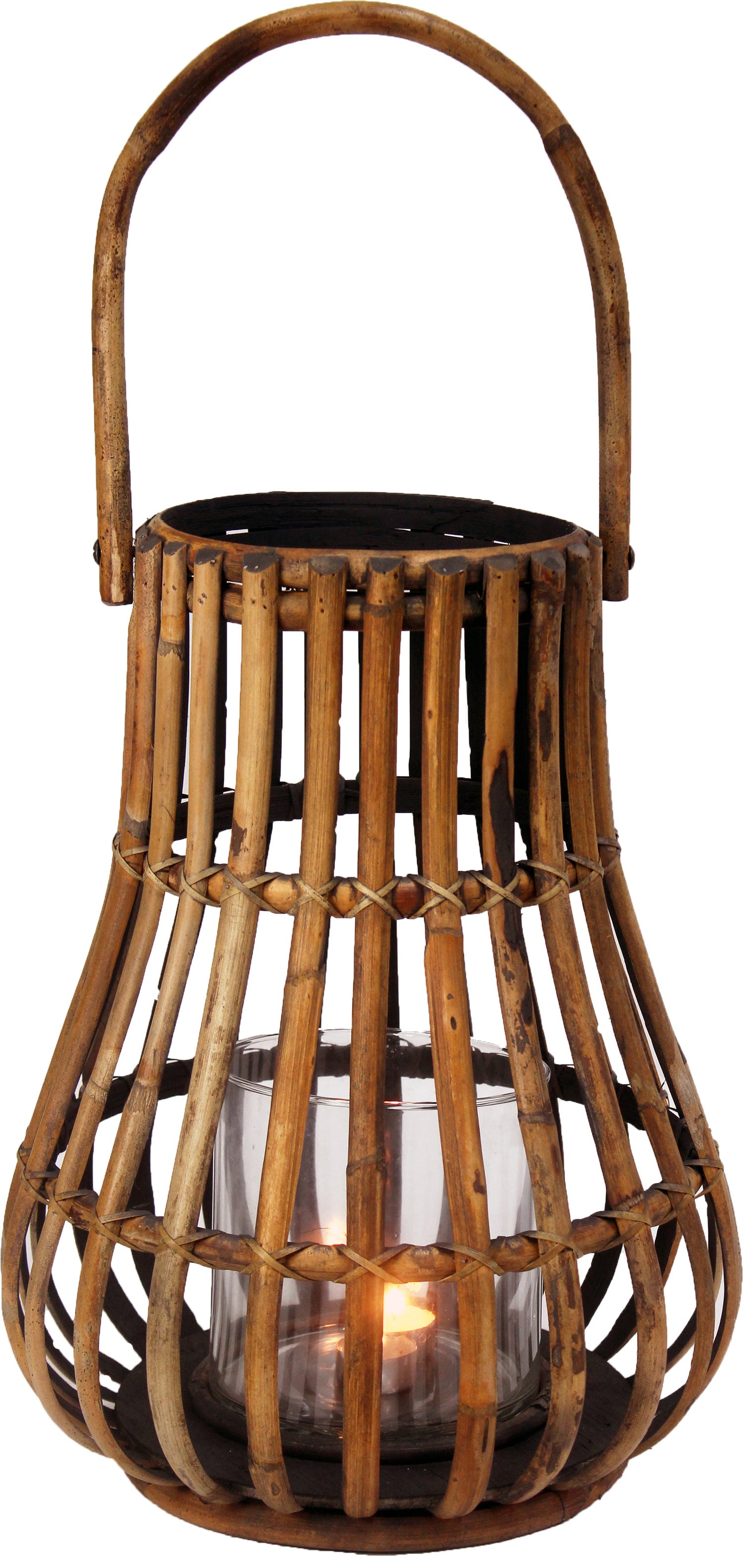 Van der leeden windlicht bruin D 35 H 45 cm